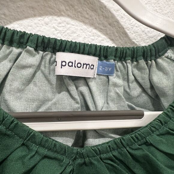 La Paloma Girls Parker Dress In Evergreen Polka Dot 2-3 Yrs Holidays Party Pics - Picture 3 of 7